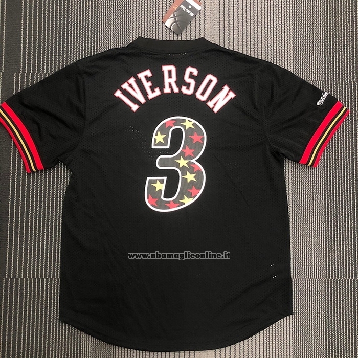 Maglia Manica Corta Philadelphia 76ers Allen Iverson #3 Nero2
